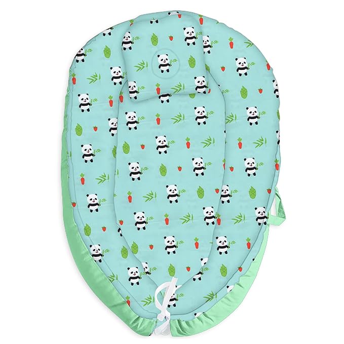 Baby Lounger for Newborn Cover - Newborn Lounger Cover for 0-12 Months, Breathable & Portable Infant Lounger Cover - Soft Baby Floor Seat Cover for Travel, Newborn Essentials - Baby Snuggle Panda-CubbioJoy