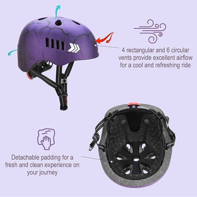 KAMUGO Kids Bike Helmet Set, Toddler Helmet for Ages 2-8 Boys Girls with Sports Protective Gear Set Knee Elbow Wrist Pads for Skateboard Cycling Scooter Rollerblading-CubbioJoy