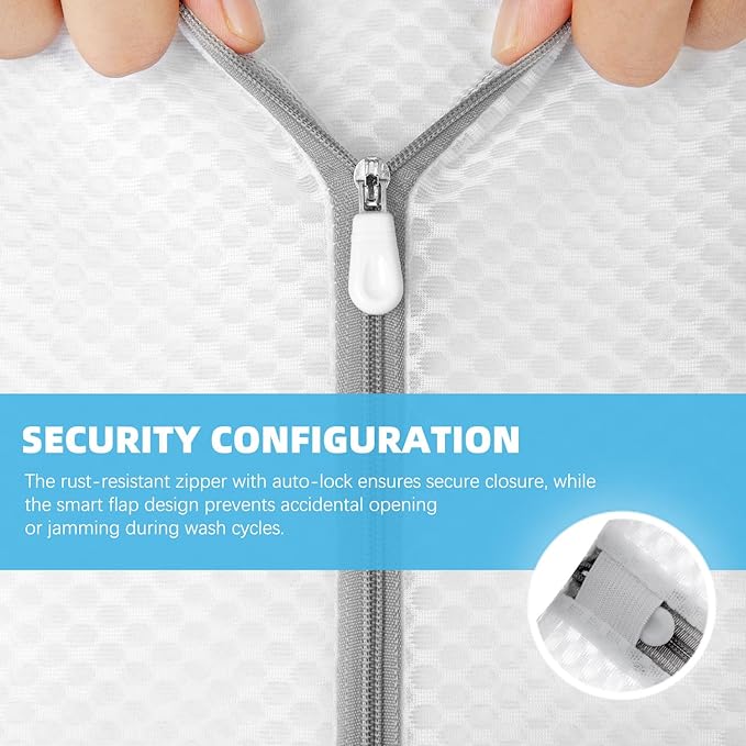 6-Pack Honeycomb Mesh Laundry Bags for Delicates - 12x16 Inches Medium Washing Bags for Bras, Lingerie, Socks, Baby Clothes - Gentle Wash Protection with Zipper Closure (6 Medium)-CubbioJoy