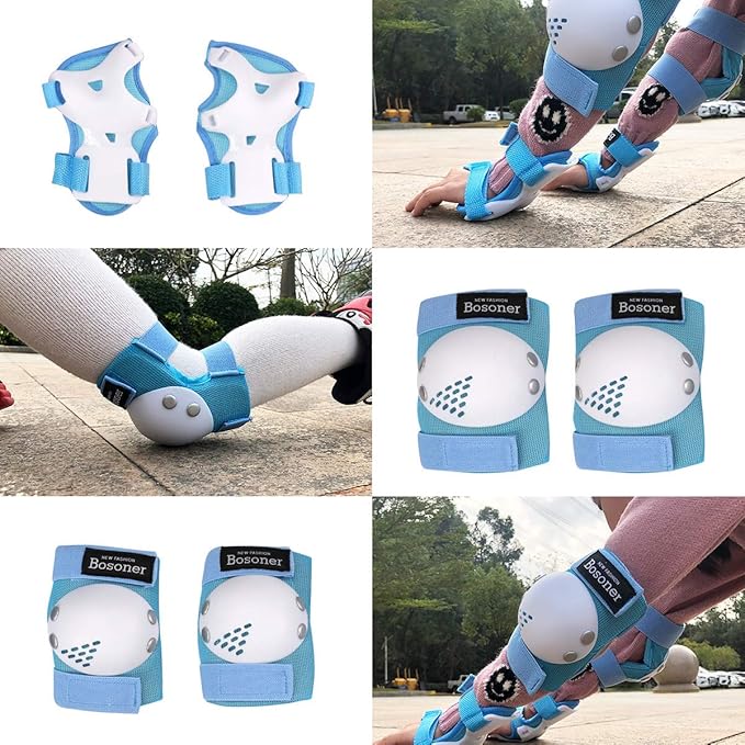 BOSONER Kids/Youth Knee Pad Elbow Pads for Roller Skates Cycling BMX Bike Skateboard Inline Rollerblading, Skating Skatings Scooter Riding Sports-CubbioJoy
