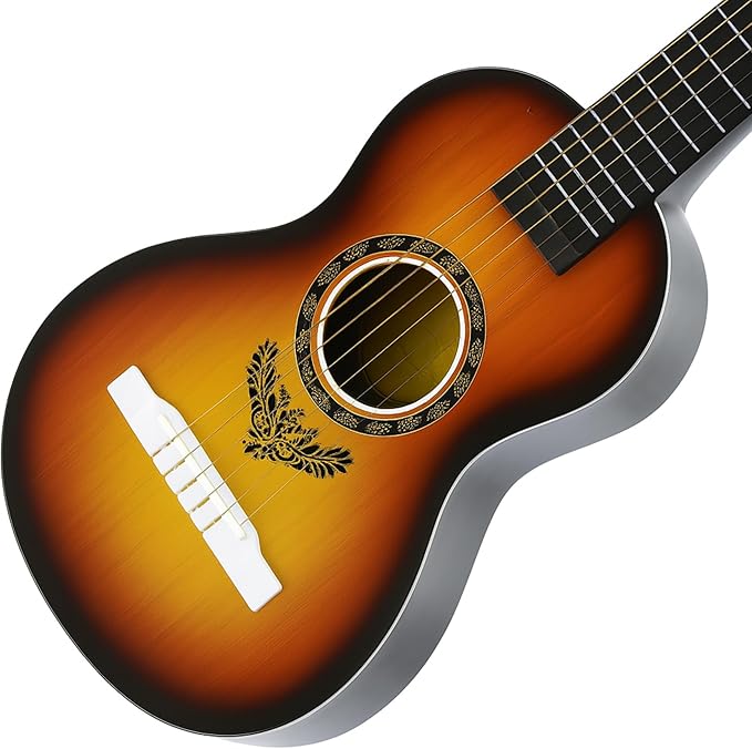 23" Acoustic Guitar, Kids 6 String Toy Guitar - Realistic Steel Strings - Beginner Practice First Musical Instrument for Children, Toddlers (Amber Sunburst)-CubbioJoy