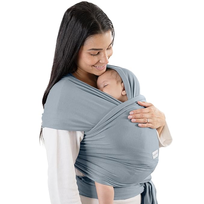 Comfy Cubs Baby Wrap Carrier - Soft & Secure Fit Cotton Blend Baby Carrier Newborn to Toddler - Hands-Free & Lightweight Infant Wrap - Adjustable, One Size Fits All Toddler Sling - Pacific Blue-CubbioJoy
