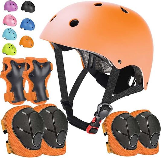 Kids Bike Helmet Set Adjustable Helmet for Ages 3-15 Kids Toddler Boys Girls Youth, Multi-Sport Bicycle Skateboarding Football Rollerskating Scooter Rollerblade Balance Bike Helmets-CubbioJoy