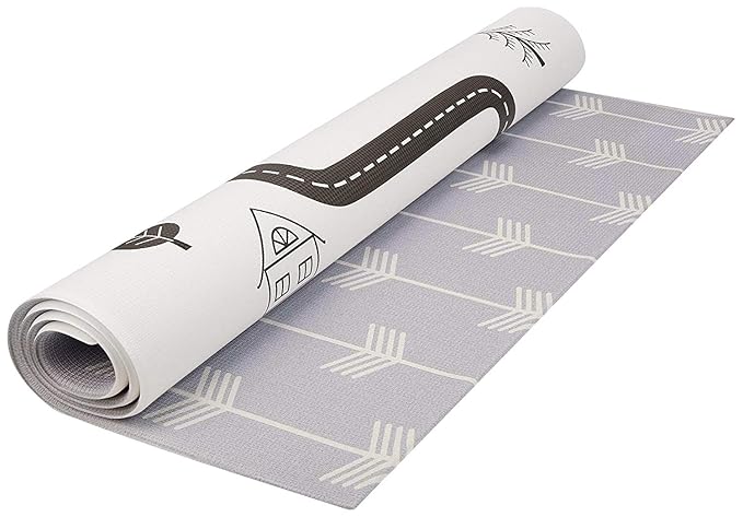 Baby Care Play Mat (Large, Nordic Trails - Morning Fog Arrows) 82'' x 55'' Original One-Piece Reversible Rollable Waterproof Play Mat for Infants, Babies, Toddler, and Kids-CubbioJoy