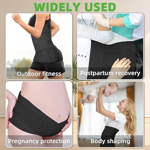 2 in 1 Postpartum Belly Band Wrap Black, C-Section Support Belt XX-Large, Post Partum Support Recovery Waist/Pelvis Belt, Hysterectomy Belly Band Binder Girdle Stomach-CubbioJoy