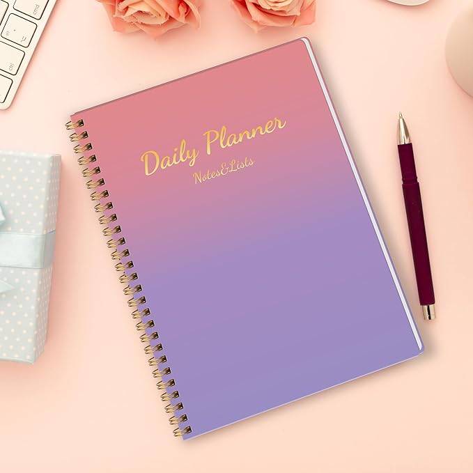 Cute Daily Planner Undated & To Do List Notebook for Work: With Hourly Schedule, 80 days Day on a Page Planner for Life Tasks - Day & Hour Agenda, Organizer Journal For Women or Men-CubbioJoy