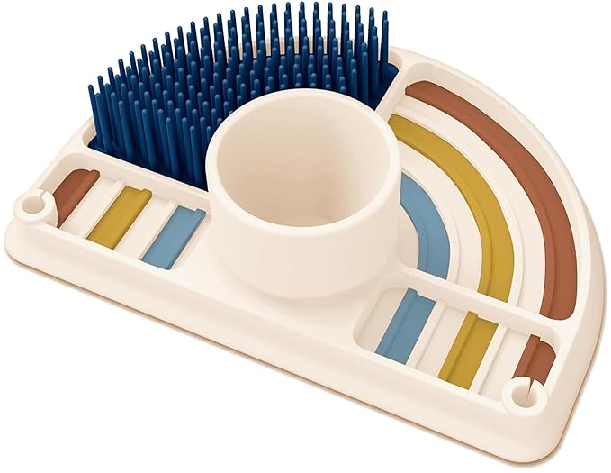 Dr. Brown's 2-in-1 Dry & Prep Silicone Mat, Silicone Baby Bottle Drying Mat with Removable Pegs for Baby Essentials, Built-in Bottle Prep, BPA-Free-CubbioJoy