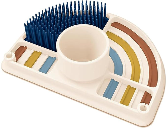 Dr. Brown's 2-in-1 Dry & Prep Silicone Mat, Silicone Baby Bottle Drying Mat with Removable Pegs for Baby Essentials, Built-in Bottle Prep, BPA-Free-CubbioJoy