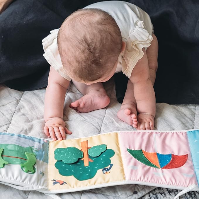 Infant Toys 0-6 Months Baby Mirror Tummy Time Toys Sensory Books for Babies Touch and Feel Crinkle Books for Babies-CubbioJoy