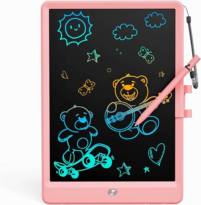 Bravokids Toys for 3 Years Old Girls Boys, LCD Writing Tablet 10 Inch Doodle Board, Electronic Drawing Pads, Educational Birthday Gift for 3 Years Old Kids Toddler (Light Pink)-CubbioJoy