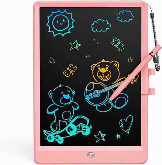 Bravokids Toys for 3 Years Old Girls Boys, LCD Writing Tablet 10 Inch Doodle Board, Electronic Drawing Pads, Educational Birthday Gift for 3 Years Old Kids Toddler (Light Pink)-CubbioJoy