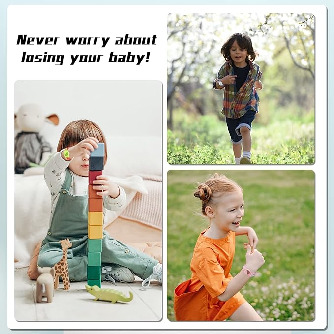 4 Pack Kids Bracelet Compatible with AirTag, GPS Kid Tracker Holder Braided Wristband for Apple Air Tag, Nylon Adjustable Anti Lost Airtag Watch Band for Kids Children Elders (Mixed Color)-CubbioJoy