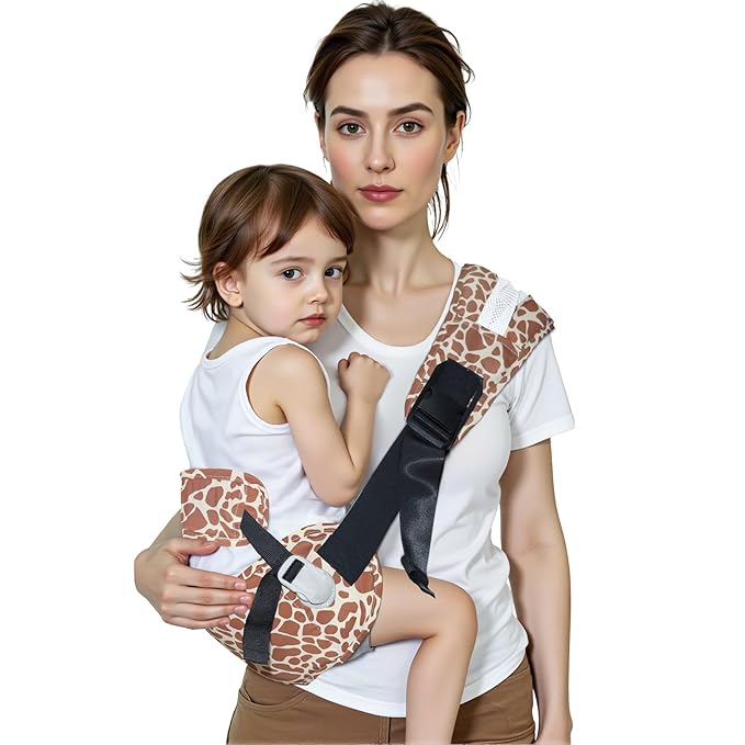Baby Carrier Newborn to Toddler-Adjustable Baby Sling Carrier,Toddler Carrier for 25-60lbs,Comfortable Baby Sling for Hands-Free Carrying (Coral Leopard Print)-CubbioJoy