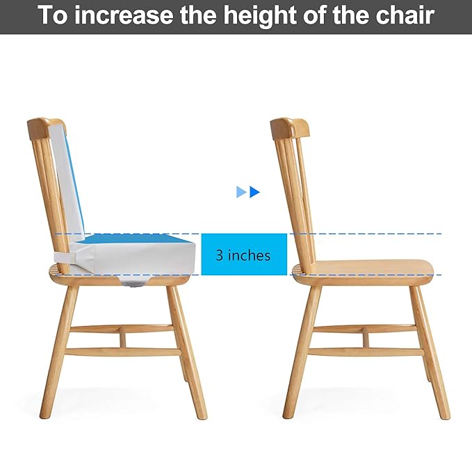 Kalawen Upgraded 2Pcs PU Washable Straps Safety Buckle Toddler Booster Seat for Kitchen Chair, Portable Travel-CubbioJoy