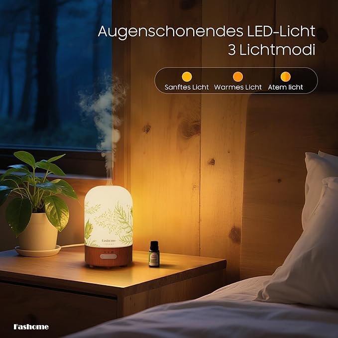 Aromatherapy Essential Oil Diffuser with Jasmine Oil, 6 in 1 Ultrasonic 100ML Aromatherapy Scent Humidifier Vaporizer with Dense fine Mist, Timer, Auto-Off (Summer-Jasmine)-CubbioJoy