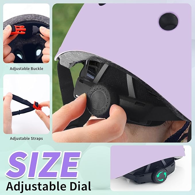 Adjustable Kids Bike Helmet with Knee & Elbow Pads Set, Color Gradient Design for Boys and Girls Aged 3-14+, for Skateboarding, Scooter, Roller & Inline Skating, Longboard-CubbioJoy
