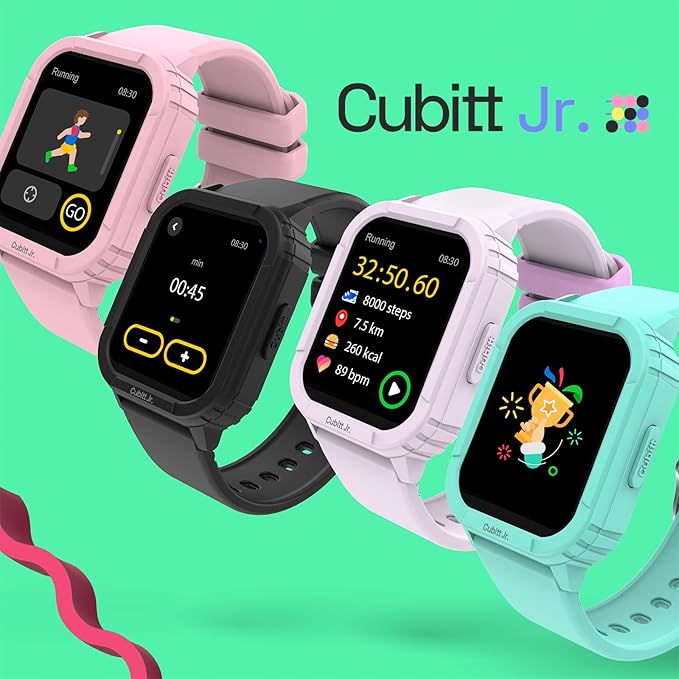 Cubitt Jr Smart Watch Fitness Tracker for Kids and Teens, with Games, Step Counter, Sleep Monitor, Heart Rate Monitor, Activity Tracker, Good Habits Alarms, 1.52" Touch Screen, IP68 Waterproof-CubbioJoy