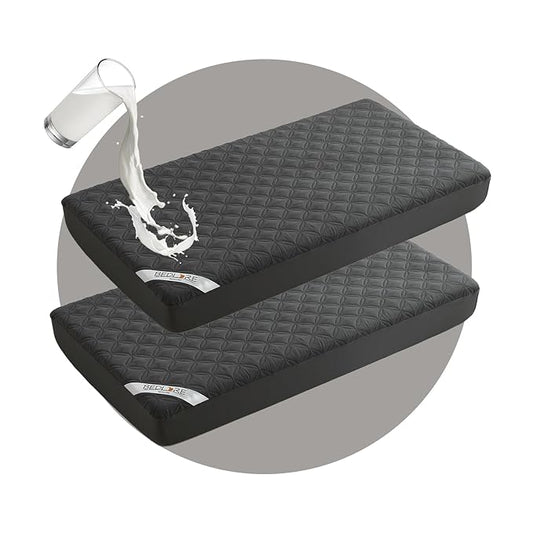 BEDLORE Waterproof Mattress Protector Crib, 2 Pack Soft Gray Mattress Pad, Noiseless Machine Washable Mattress Cover, Ultimate Protection for Your Baby's Crib Toddler Bed (52''x28'')-CubbioJoy