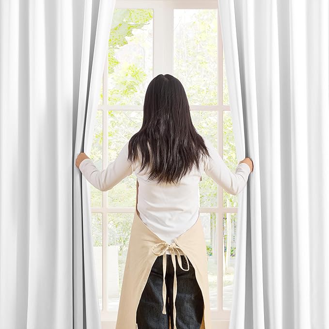 KEQIAOSUOCAI White Curtains 90 Inches Long 2 Panels Aesthetic Pinch Pleated Drapes with Hook Privacy Ceiling Floor Custom Made Memory Trained Curtain Panels for Bedroom Living Room 40x90-CubbioJoy