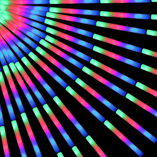 200 PCS LED Foam Glow Sticks Bulk, Glow in the Dark Party Supplies with 3 Modes Colorful Flashing, Neon Party Favors for Birthday, Wedding, Carnival, Concert, New Year-CubbioJoy