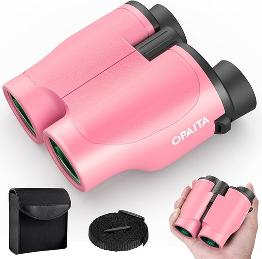 Compact Binoculars for Adults High Powered - OPAITA 20x32 Small Binoculars for Adults Kids with Low Light Vision for Hunting Cruise Ship Travel Concert Hiking Pink-CubbioJoy