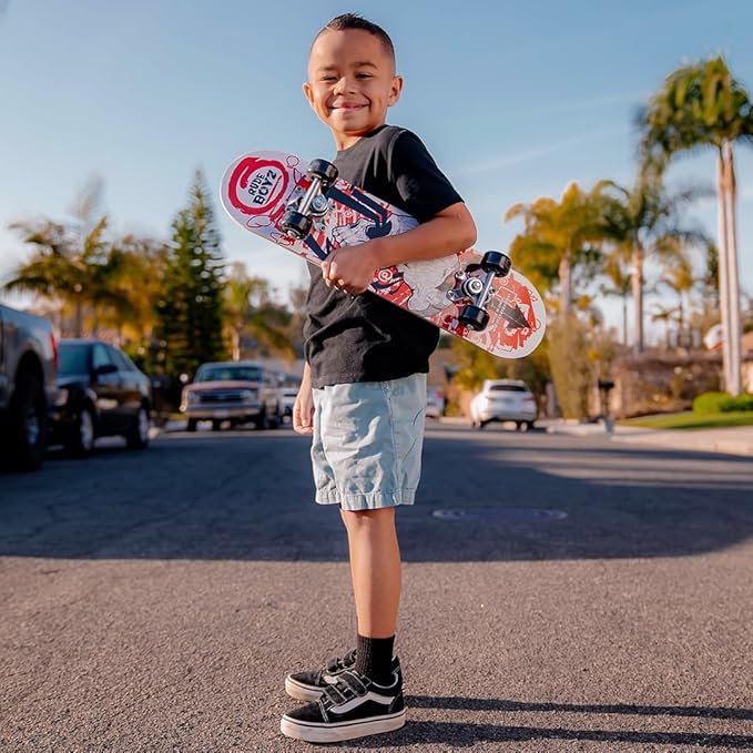 24 inch Rude Boyz Mini Cruiser Skateboard - Aluminium Trucks - Kids Skateboard Ages 5-8 Beginner - Skateboards for Kids-CubbioJoy