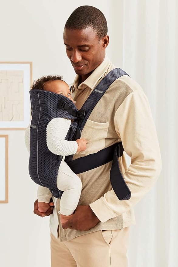 BabyBjörn Baby Carrier Mini, Anthracite, 3D Mesh | Newborn Carrier (7-25 lbs), Ergonomic, Easy-to-Use-CubbioJoy