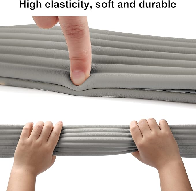 Baby Proofing Edge Corner Protector, 16.4 ft Edge Guards Padding with 3M Adhesive, Extra-Wide Soft Rubber Foam Padding, Furniture,Sharp Edge Safety Corner Edge Bumper Guard-Gray-CubbioJoy
