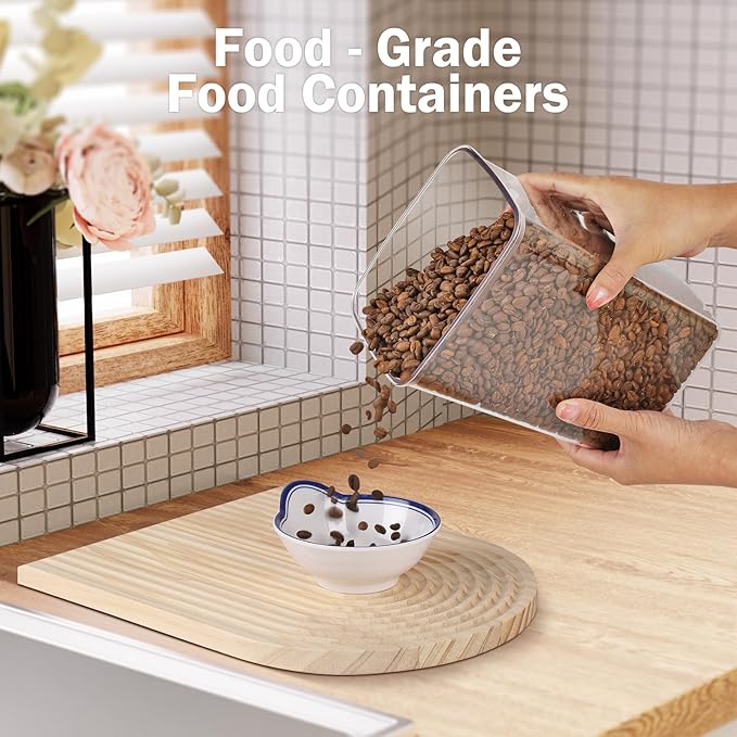 8 Pcs Pop Food Storage Containers Airtight Food Storage Containers Set with Lids Kitchen Pantry Organization and Storage, 3.4Qt, 2.8Qt, 2.1Qt, 1.2Qt-CubbioJoy