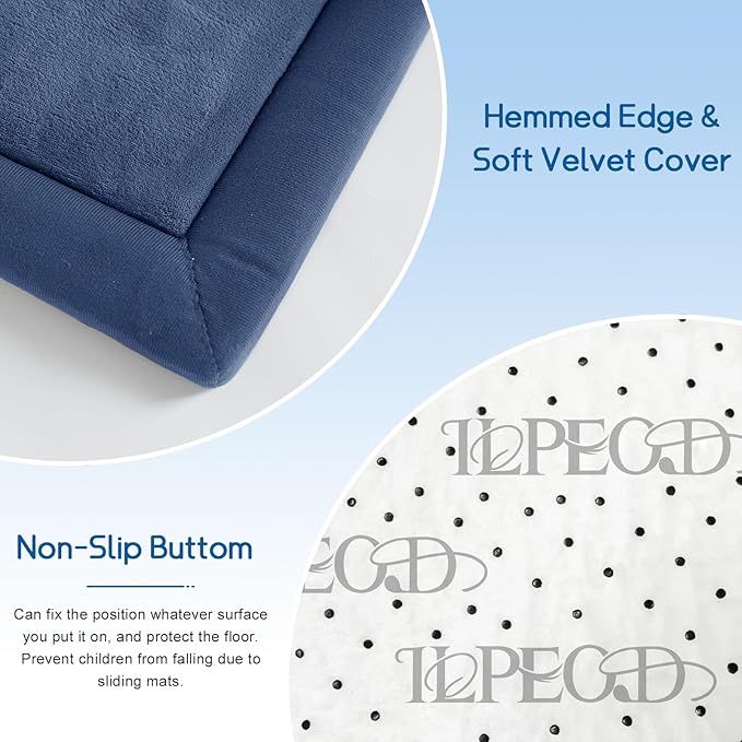 Baby Play Mat for Floor Tummy Time Mat Nursery Rug Muscle Mat Area Rug Playroom Rug Tatami Mat 6'7"x5'11" Memory Foam 1.3" Thick Crawling Mat for Babies,Toddlers, Infants, Kids,Floor Mat(Blue)-CubbioJoy