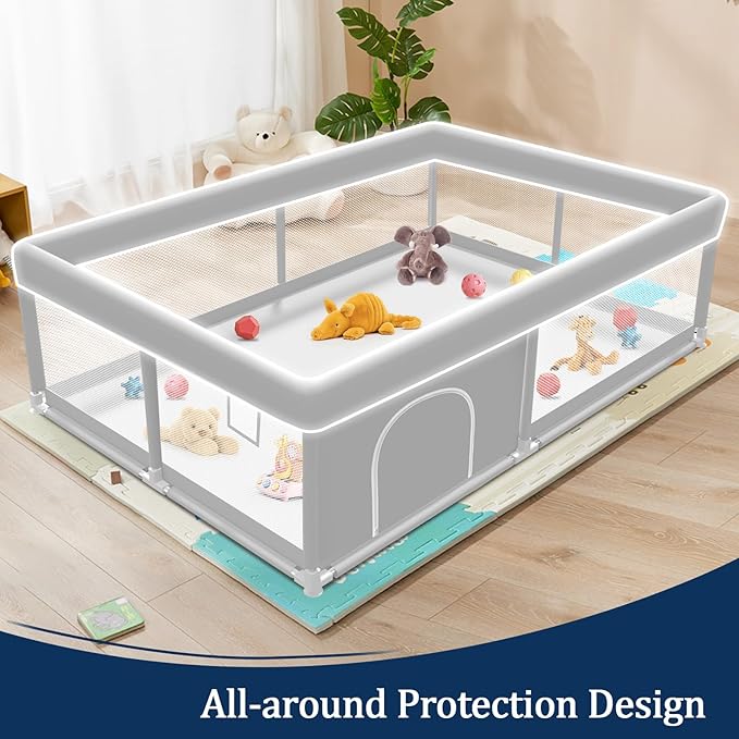Baby Playpen 65×50Inch, Playpen for Babies and Toddlers, Play Pen Pin Indoor Outdoor Baby Play Fence-CubbioJoy