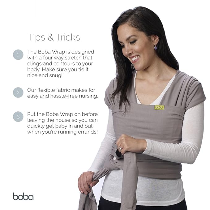 Boba Baby Wrap Carrier – Original Baby Sling Carrier for Newborns (7–35 lbs), Soft, Secure, Hands-Free & Ergonomic, Ideal for Comfortable Bonding, New Parents (Serenity Riviera)-CubbioJoy
