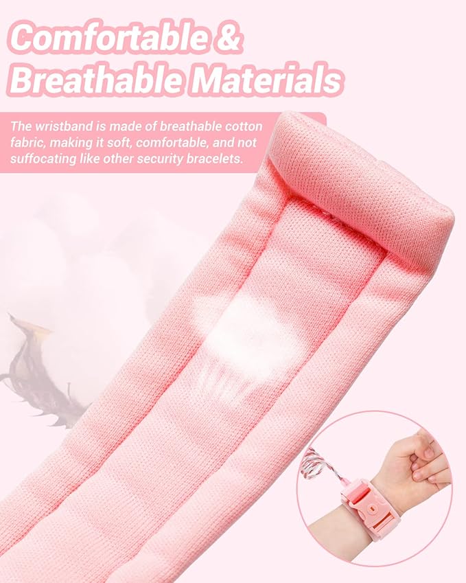 Dr.meter Anti Lost Wrist Link, 2 Pack Toddler Safety Leash with Key Lock, Reflective Child Walking Harness - Dual 8.2ft Length Pink & Green Kids Leash for Boys and Girls Outdoor Essencial-CubbioJoy