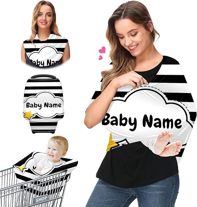 Baby Car Seat Stroller Cover Nursing Cover New Mom Breastfeeding Scarf Soft Stretchy Infant Carrier Cover Car Canopy Coverage-CubbioJoy