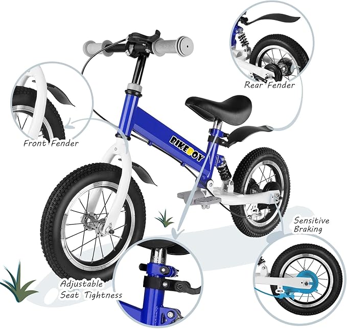 Balance Bike 2 in 1,The Dual Use of a Kids Balance Bike and Kids Bike,12 14 Inches for 2-6 Years Old,with Shock Absorbers, Fenders, Pedals, Auxiliary Wheels-CubbioJoy