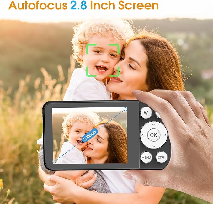 4K Digital Camera for Teens, FHD 64MP Digital Camera for Kids with 64GB SD Card, 18X Digital Zoom Cameras for Photography, Point and Shoot Video Camera for Kids, Black-CubbioJoy