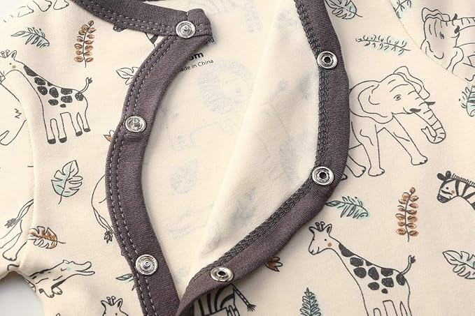 Kiddiezoom Baby and Toddler Boys'Snug Fit Footed One-Piece Romper Jumpsuit Cotton Cotton Footed Outfit-CubbioJoy