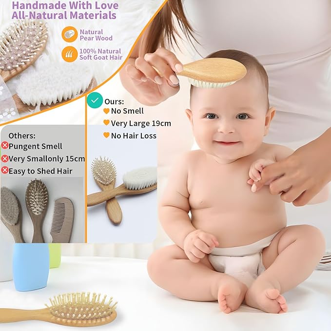 Baby Gifts Gender Neutral 10 Packs Baby Essentials Baby Shower Gifts Newborn Essentials Must Haves - Baby Brush and Comb Set Soft Security Blanket Baby Nail Clippers Greeting Cards Practical and Cute-CubbioJoy