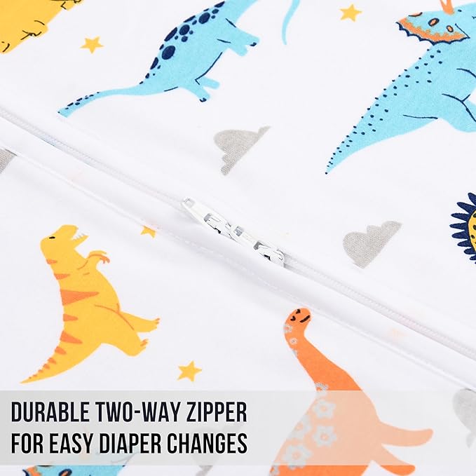 Baby Sleep Sack 1.0 TOG, Organic Cotton Baby Wearable Blanket with Two-Way Zipper, Swaddle Transition Baby Sleeping Bag, All-Season Sleep Sack for Newborn Infant Toddler Boy Girl, 12-18 Months, 1-Pack-CubbioJoy