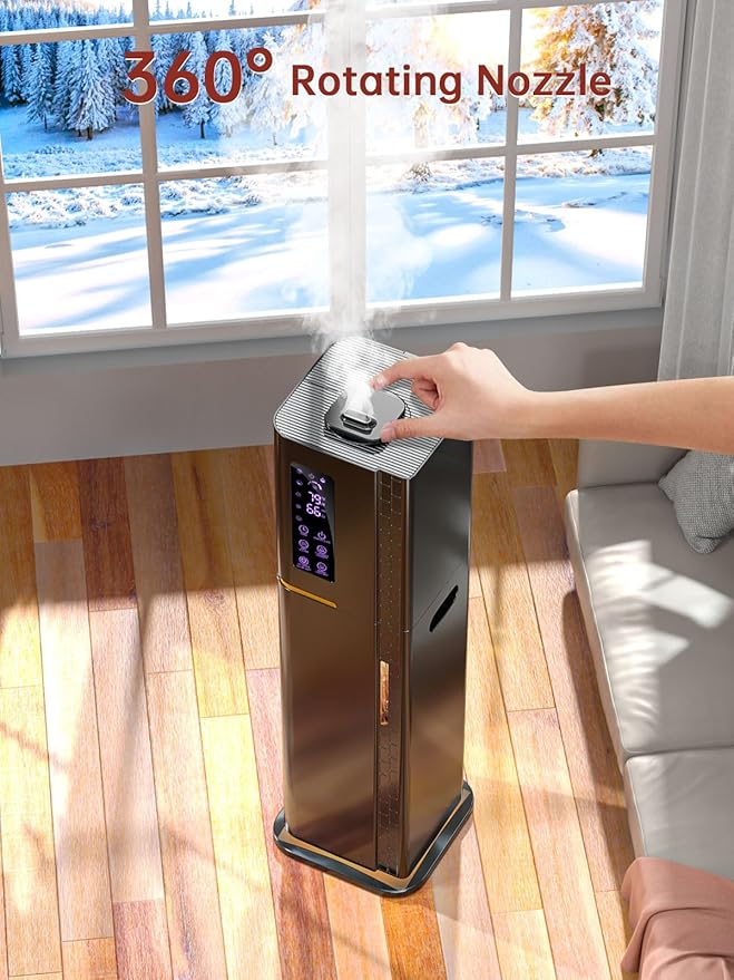 2.64Gal Humidifiers for Bedroom Large Room, Warm and Cool Mist up to 500ft², Top Fill Diffuser Ambient Light, 3 Mist Modes, 24H Timer, 35dB Quiet Humidifier for Home Office Plant-CubbioJoy