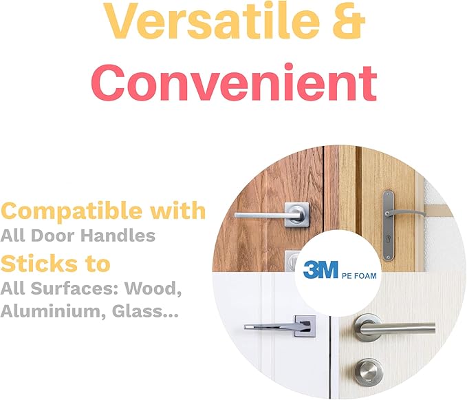 Inaya Child Proof Door Lever Lock (4-Pack) - Door Handle Lock - 3M Adhesive - Minimalist Design - No Drilling Child Safety Door Handle Locks-CubbioJoy