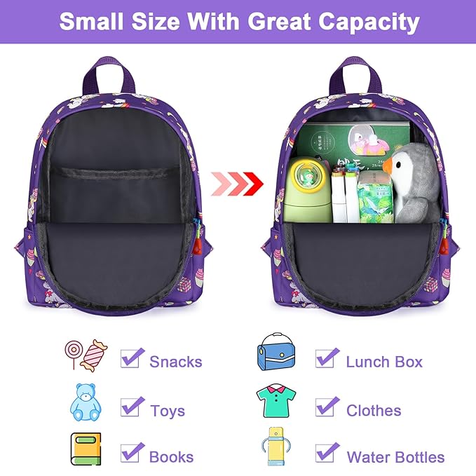 Accmor Toddler Harness Backpack Leash, Cute Baby Unicorn Backpacks with Anti Lost Wrist Link, Adorable Mini Child Backpack Leashes for Walking, Keep Kids Close Backpack Rope Tether Rein for Girls-CubbioJoy