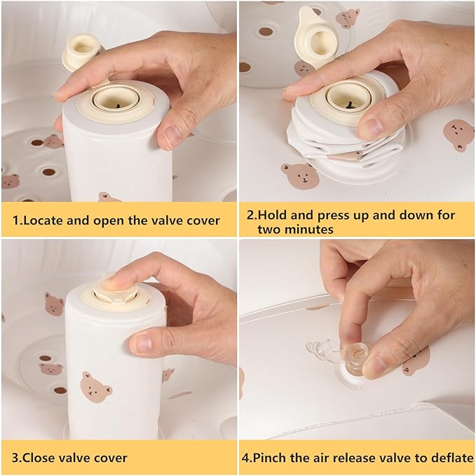 Inflatable Seat for Toddlers 3-36 Months, Built-in Air Pump, Summer Support Seat for Sitting Up, Shower Floor Seater-CubbioJoy