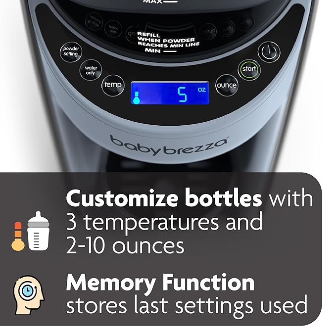 Baby Brezza New and Improved Formula Pro Advanced Formula Dispenser Machine - Automatically Mix a Warm Formula Bottle Instantly - Easily Make Bottle with Automatic Powder Blending, Slate-CubbioJoy