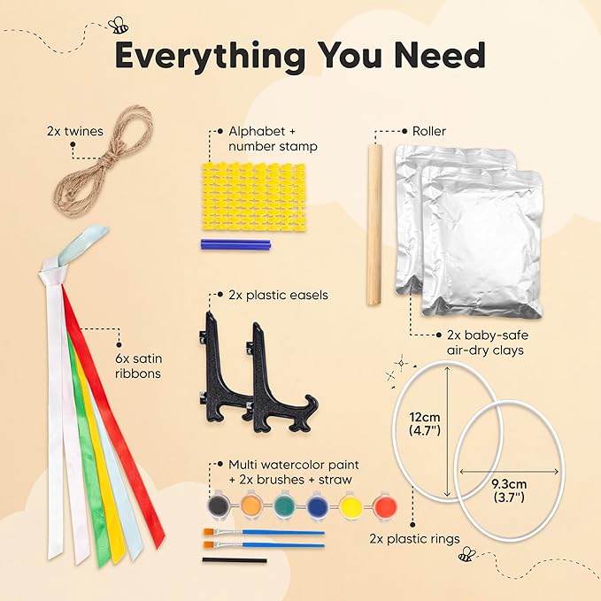 Baby Hand and Footprint Kit Girls, Boys - Personalized Baby Footprint Ornament Kit, Newborn Keepsake Gifts for New Mom, Easy to Use Handprint Makers, Cute Shower Gifts (Multi-Colored)-CubbioJoy