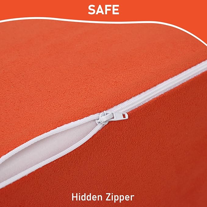 6-Piece Soft PU Leather Toddlers Climbing Toys, Baby Foam Climbing Blocks for Babies Toddlers, Waterproof Foam Play Gym Climber Structures for Toddler 3, Indoor Climb and Crawl Activity Play Set-CubbioJoy