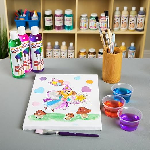 Colorations Classic Colors Liquid Watercolor Paint, Art Supplies, Set of 13 - 8oz Bottles in Vibrant Colors, Classroom Projects, Non-Toxic, Easy Wash, School, Craft Supply, - Made in the USA-CubbioJoy