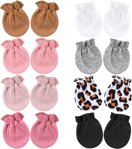 BQUBO Newborn Infant Toddler Mittens No Scratch Cotton Elastic Wrist Gloves Hypoallergenic for 0-6 Months Baby Boys Girls-CubbioJoy