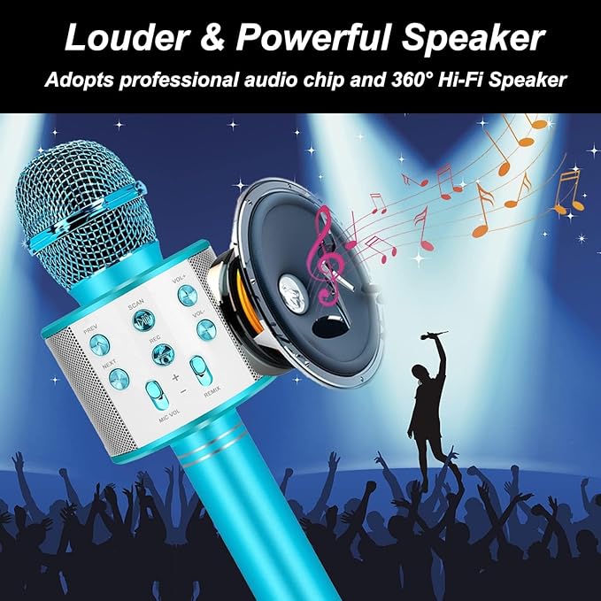 Bluetooth Karaoke Microphone Wireless: Portable Handheld Mic for Kids Adults Singing - Perfect for Christmas Birthday Holiday Party-CubbioJoy