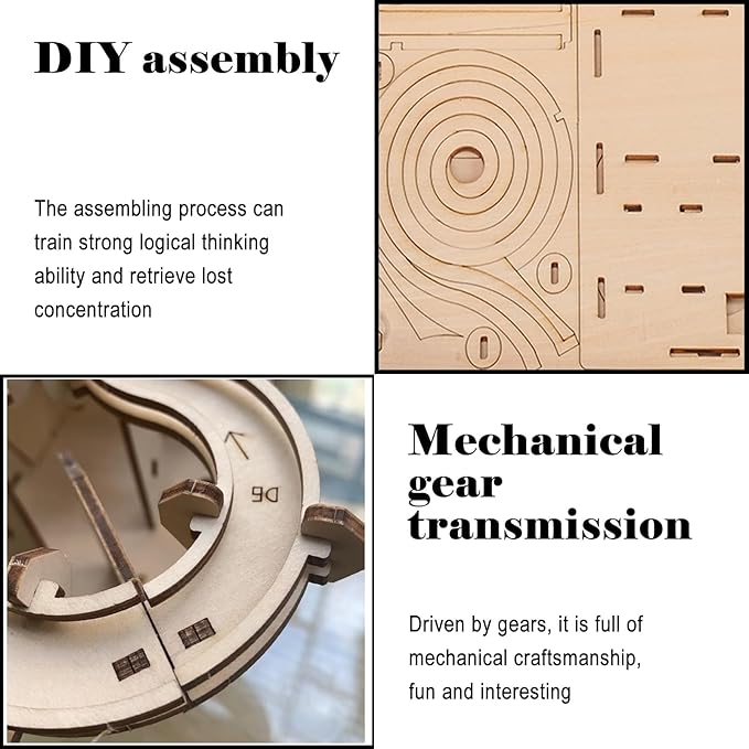 3D Wooden Puzzle Marble Run for Adults Kids - DIY Mechanical Puzzle Assembly Model Building Kit Wood Crafts for Boys and Girls Age 14+ Years Old-CubbioJoy